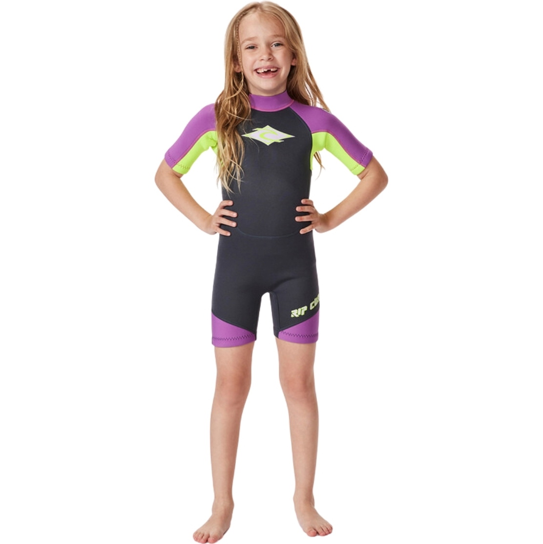 2026 Rip Curl Groms Omega 1.5mm Back Zip Muta Primaverile Muta 000TSP - Purple